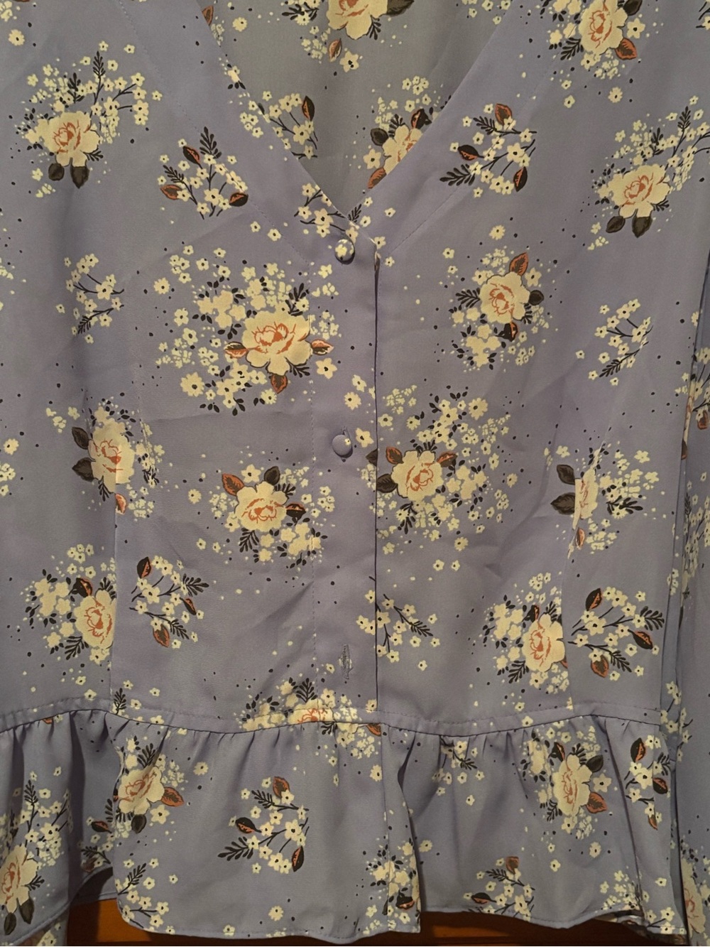 Candie’s Blue Floral Blouse NWOT - Picture 3 of 6
